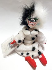 Cruella de Vil Villain Plush Bean Bag 9  Disney Store 101 Dalmatians