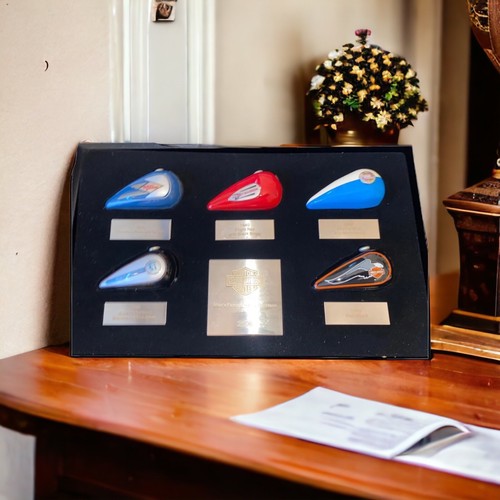 Harley Davidson 2006 Mini Gas Tank Ornament Set Display Shadowbox Collectible eBay