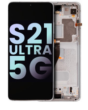 OLED Assembly With Frame Samsung Galaxy S21 Ultra 5G Service Pack Phantom Silver