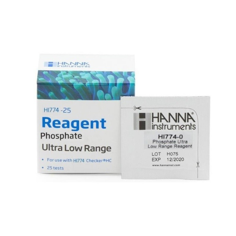 Reactivos Hanna Instruments HI-774-25 para comprobador ULR de fosfato marino HI-774