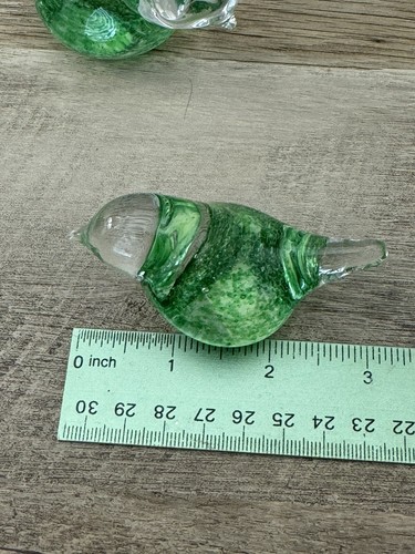 Randsfjord Glassverk Green Glass Birds Figurines Paperweight Norway Set Of 2 - Picture 14 of 18