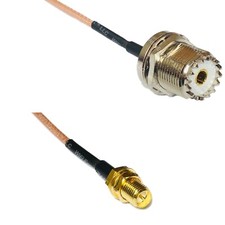 RG316 UHF Female BULKHEAD to RP-SMA FEMALE RF Cable Rapid-SHIP LOT