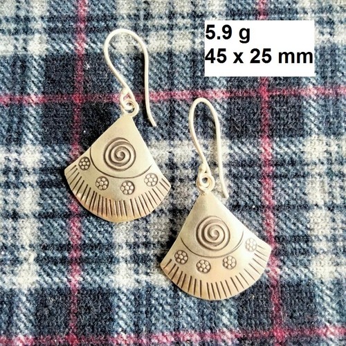 Fine Silver Earrings Sterling 925 Party Wear Strike Noted Precious Dangle - Picture 5 of 5