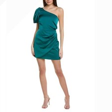 $350 NWT SACHIN & BABI Amelia Dress in Dragonfly One Shoulder Mini Dress Teal 8