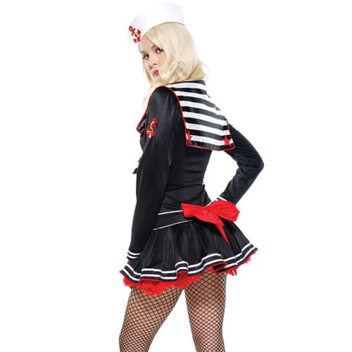 Sexy Marinero Deckhand Darling Halloween Disfraz Vestido Sombrero Guantes ML Foto 2 de 2