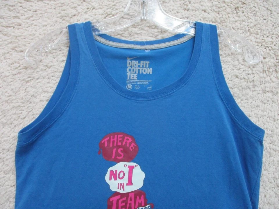 Camiseta sin mangas Nike mediana adulto azul There Is No I In TEAM HELADO logotipo mujeres Foto 2 de 4