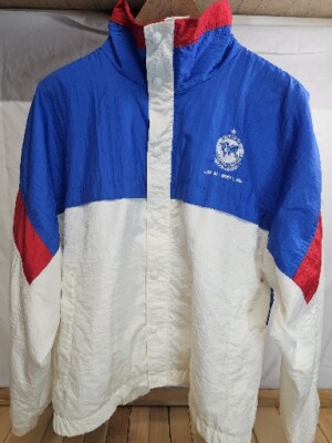 Goodwill Games 1990 Small Volunteer Jacket Lightweight White Blue Red Retro