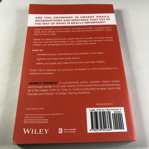 Smart Work Centralise Organise Realise Dermot Crowley Paperback Productive Book - Picture 12 of 12