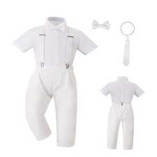 Baby Boy Clothes Summer Toddler Suit for Boys Birthday 18 Months White-short