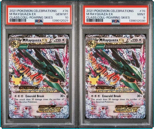 SEQUENTIAL PSA 10 & 9 M RAYQUAZA EX 76 CELEBRATIONS MEGA POKEMON