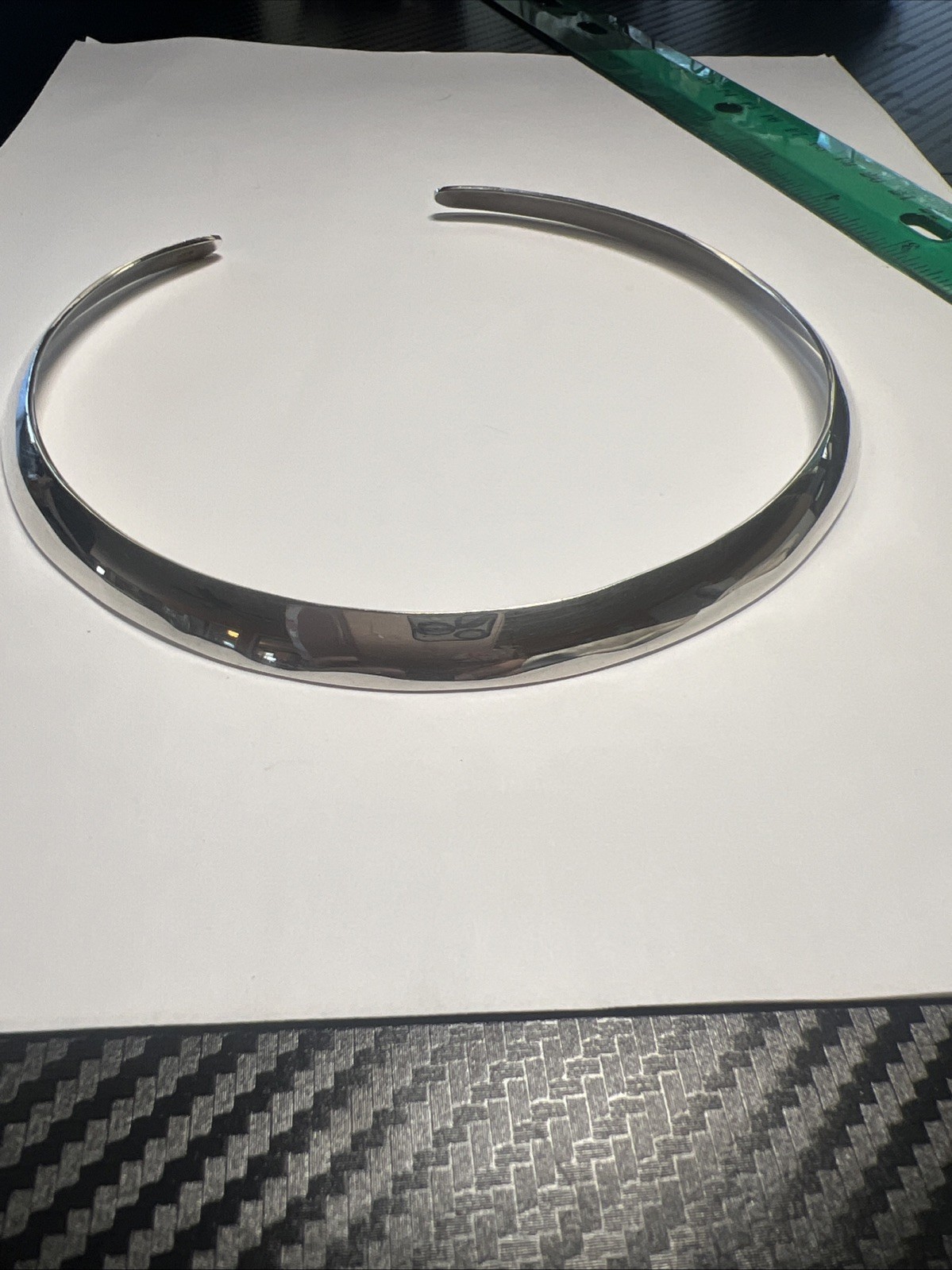 Solid Sterling Silver Torque Choker Necklace 925 … - image 6