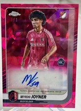 MYKHI JOYNER 1/1 Padparadscha Topps Chrome Sapphire MLS RC Auto St Louis City SC