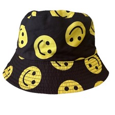 Smiley Face Bucket Hat Reversible Summer Fun