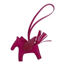 HERMES Rodeo Pegasus PM Touch Bag Charm Agneau Milo Rose Purple Women's ISY