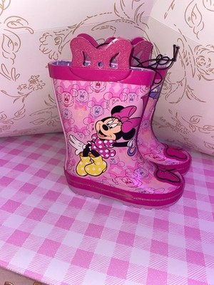 Girls Rain Boots Disney Junior Minnie Size 7-8, Made in China