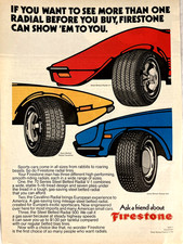 1976 Firestone Tire Print Ad Steel Belted Radial V1 Cavalino 500