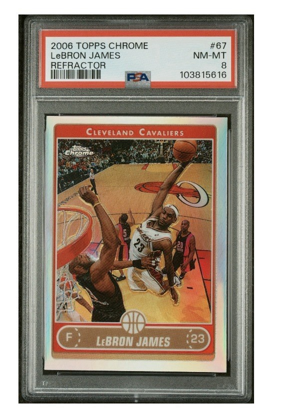 2006 Topps Chrome Refractor LeBron James #67 PSA 8