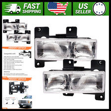 Obs Chevy Gmc Headlight Assembly Pair 1988-1998 Silverado Sierra Ck Suburban