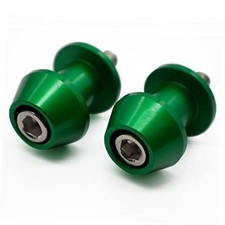 Motorcycle 8MM Swingarm Spools Sliders Stand Universal M8 Black Bobbins GREEN