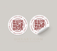 Custom Round QR Code Stickers, Smart Waterproof QR Labels, Inventory & Packaging