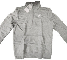 Nike Fleece Sweatshirt Womens Size XS Gray 1/4 Zip Mock Neck Pullover Casual