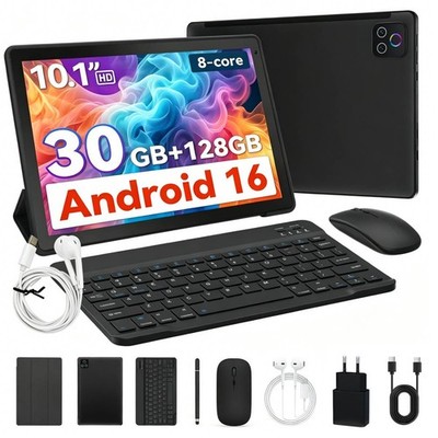 10.1 Tablet inch Android 16 30GB +128GB (up to 1TB) IPS LCD WIFI Widevine 1