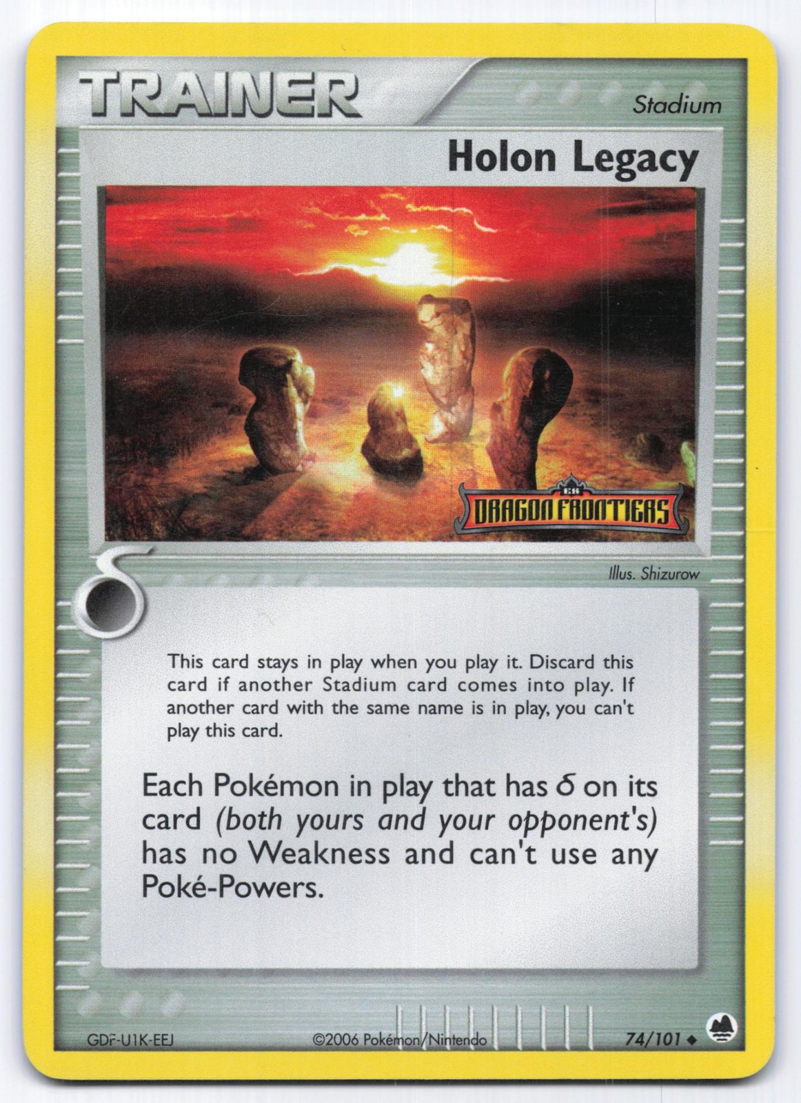 Holon Legacy 74/101 Dragon Frontiers Reverse Holo Trainer Pokemon Card Stamp MP
