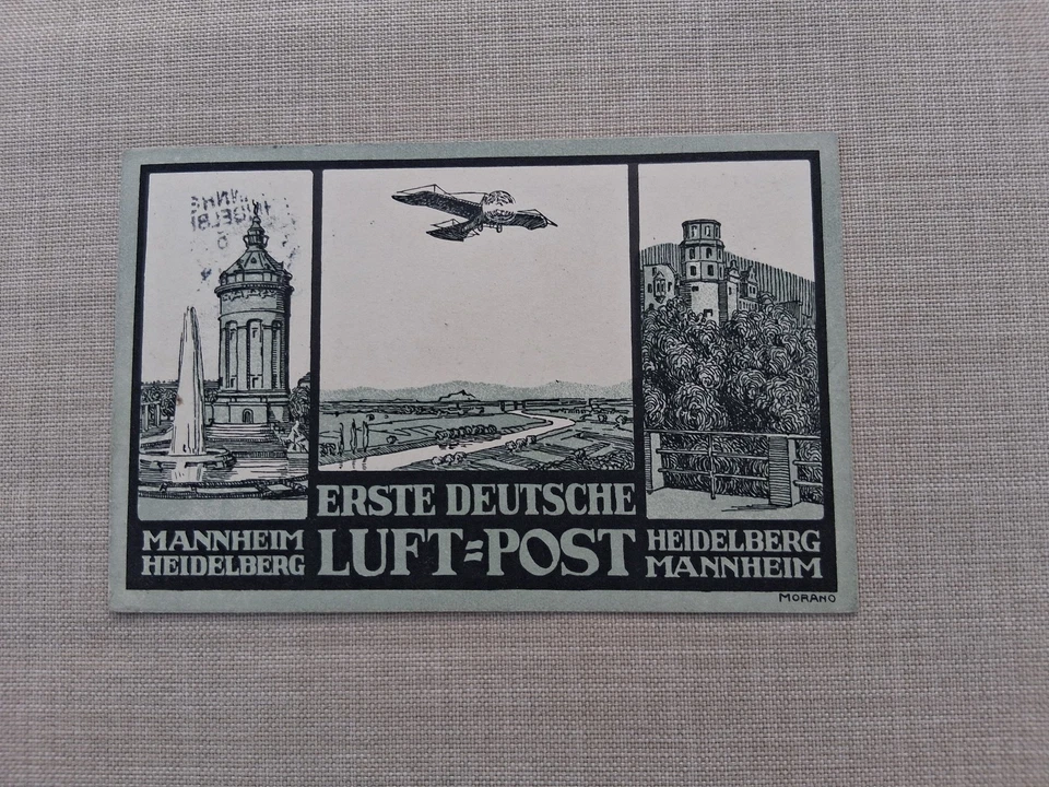 Luftpost, Erste deutsche Luftpost, Mannheim Heidelberg, deutsches Reich, 1912 - Bild 2 von 2