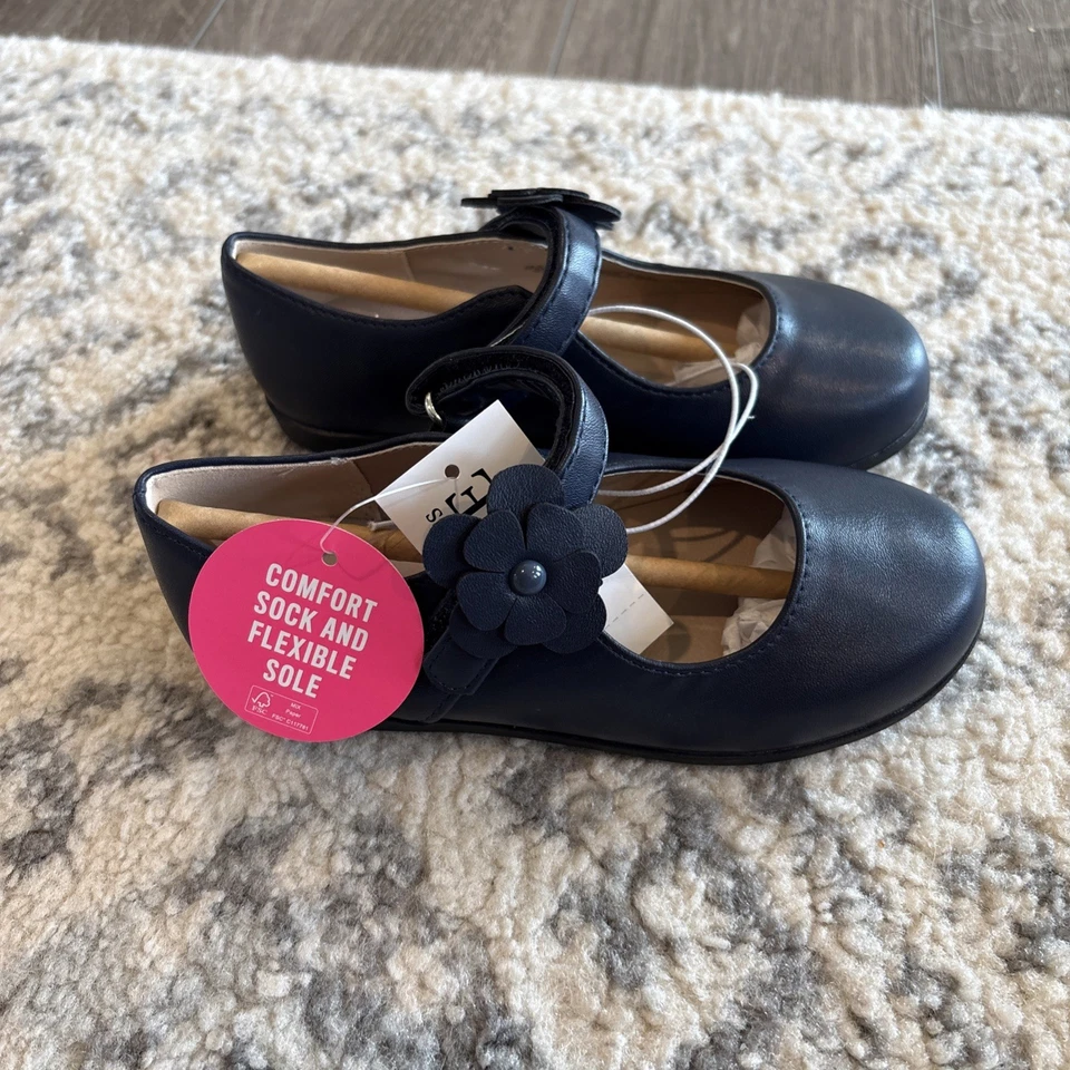 Zapatos Mary Jane cómodos flexibles para niños pequeños - azul marino Foto 2 de 4