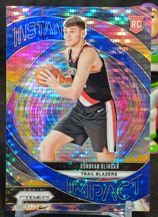 Donovan Clingan 2024-25 Panini Prizm Instant Impact Blue Pulsar Prizm 13/99 #15