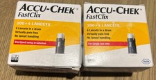 2 Accu-Chek FastClix Lancets 204ct 34 drums , Gray