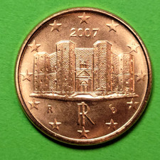 2007 ~ Italy ~ One 1 Euro Cent Coin ~ Castel del Monte ~ KM#210 ~ 16.25mm