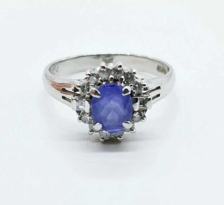 Diamante natural de platino macizo extraído en tierra genuino de tanzanita de 0,76 quilates talla 6 Foto 3 de 4