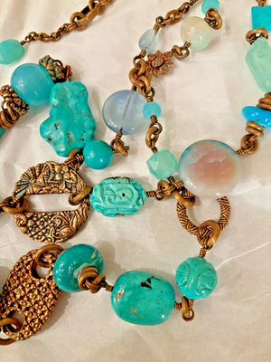 Stephen Dweck Turquoise and Multistone Necklace | eBay