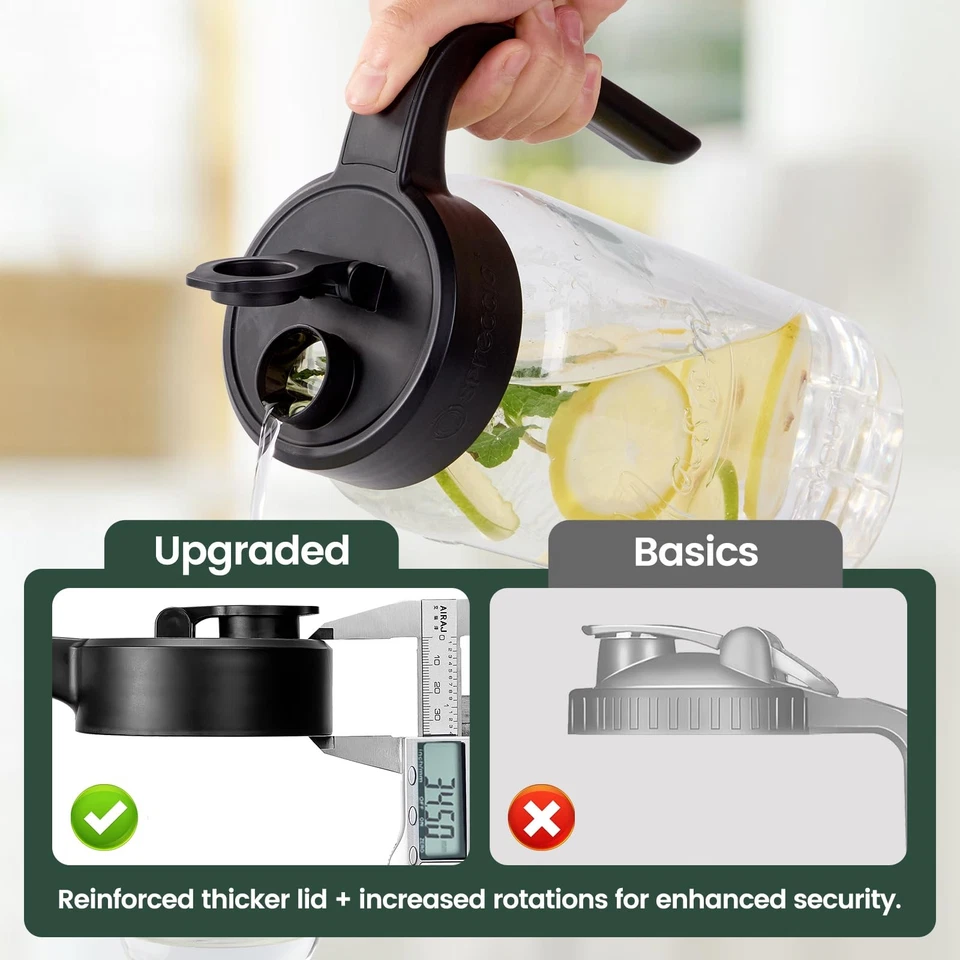 Кувшин Mason Jar - герметичный и герметичный стеклянный кувшин с крышкой [комплект из 2], Pe... - Изображение 4 из 4