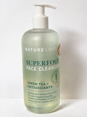 Nature Love Superfood Face Cleanser Green Tea + Antioxidants Jumbo 16 fl oz New