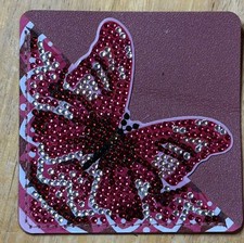 B3. 5D Diamond Art Leather Corner Bookmark Butterfly Handmade