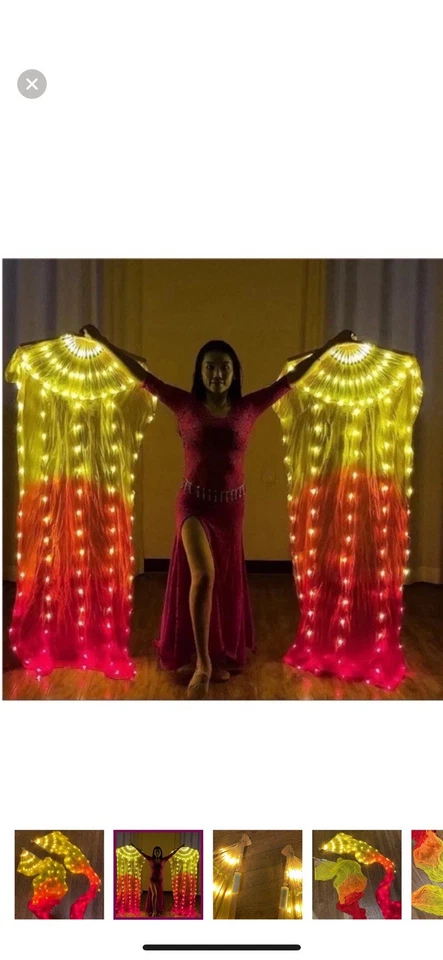 Ventiladores de tela LED Ventiladores LED Danza del vientre Ventiladores LED Foto 2 de 4