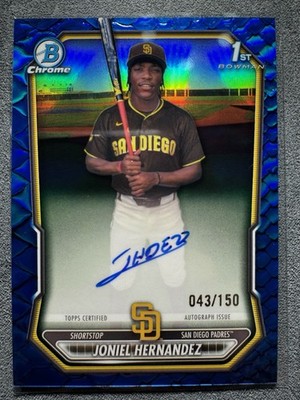 2026 Bowman Chrome Joniel Hernandez 1st Auto Blue Reptilian /150 Padres