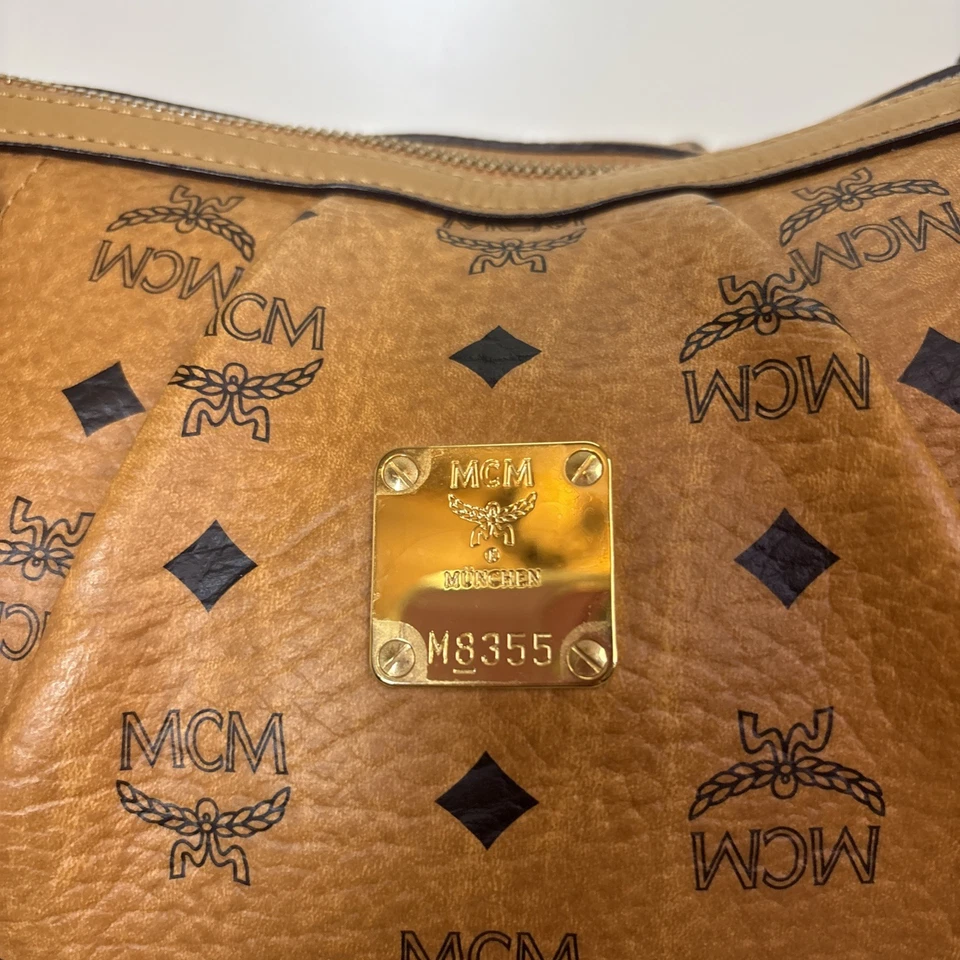 Bolso de Mano MCM Coñac Visetos Monograma Recubierto Lona y Cuero. Foto 4 de 4