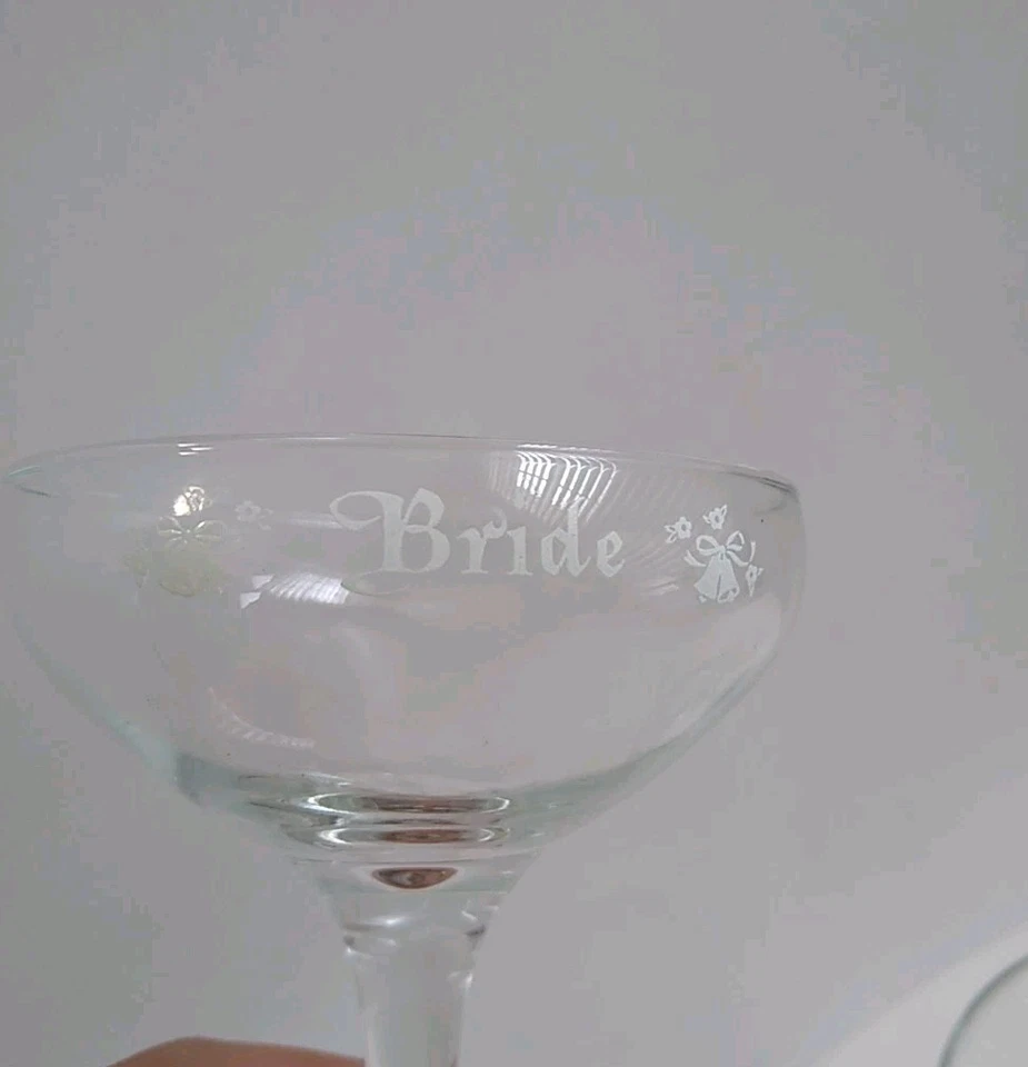 Copas cupé vintage años 70 boda novia y novio champán tostado Libbey  Foto 2 de 4
