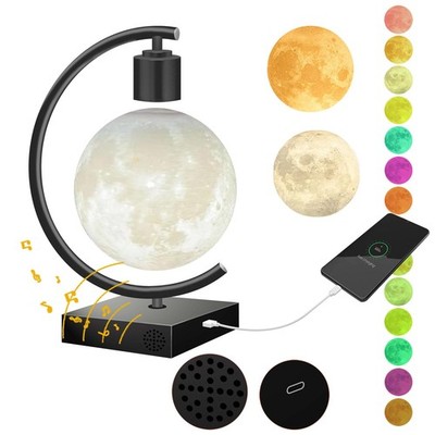 Magnetic Levitating Moon Lamp with Bluetooth Speaker 18W Fast Charger for iPh...