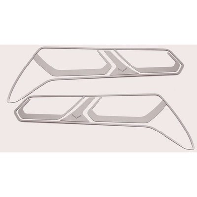 Tail Light Bezel Trim Etched C7 Flags Logo for 2014-2019 Corvette Z06 [Brushed]