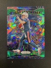 2024 Panini Prizm #22 Drake Maye Fireworks Green Ice Prizm New England Patriots