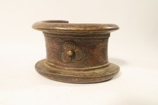 Antico pesante maturità Senufo patina ottone IP87 bronzo vintage bracelet 0,9kg