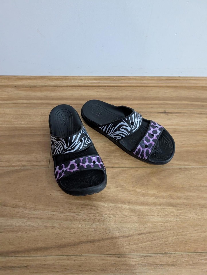 Crocs Women's Sandals with Zebra and Leopard Print Straps