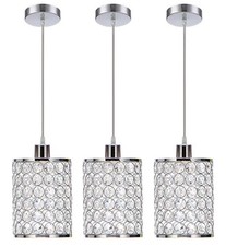 3 Pack Crystal Pendant Light Modern Chrome Kitchen Island Pendant Lighting