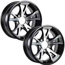 eCustomrim 2-Pk Aluminum Trailer Wheels 13X5 5 Lug 4.5 Center A1411 Black Rim