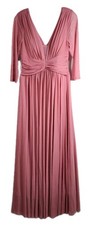 Xuibol Womens Size Large Blush Mauve V Neck 3/4 Sleeve Formal Dress