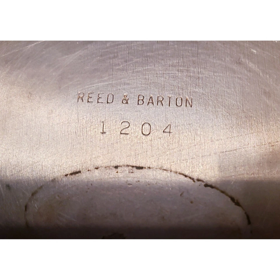 复古 Reed and Barton 经典玫瑰 10 英寸镀银餐碗 #1204 — 第 3/4 张图片